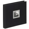 Walther Linnen fotoalbum zwart wit zwart 26x25 cm 50 zwarte paginas