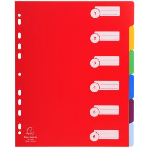 Register din a4 met 6 tabbladen