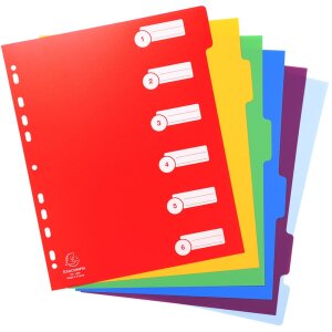 Register din a4 met 6 tabbladen