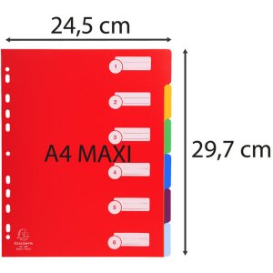 Register din a4 met 6 tabbladen