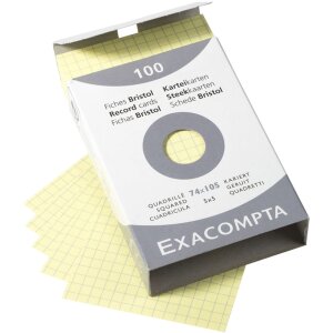 Indexkaarten a7 vierkant ongeperforeerd 100 stuks geel