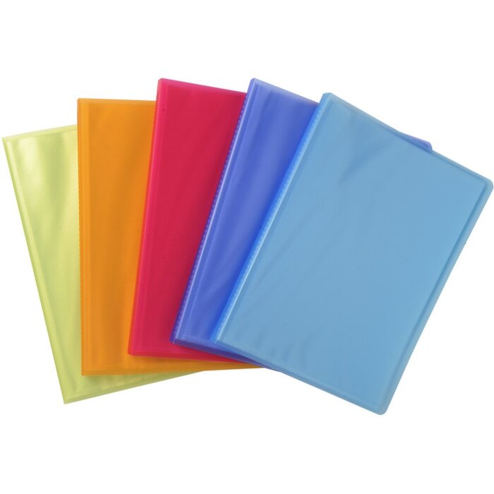 Kijkmap van sterk PP 800µ met 30 vakken Linicolor, voor formaat DIN A4 geassorteerde kleuren