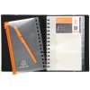 Visitekaartenboek Exacard met 20 verwijderbare hoesjes voor 120 kaarten Exactive, 20x14,5cm Zwart