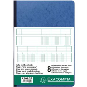 Notitieboek met meerdere kolommen a4 8 kolommen 40 bladen