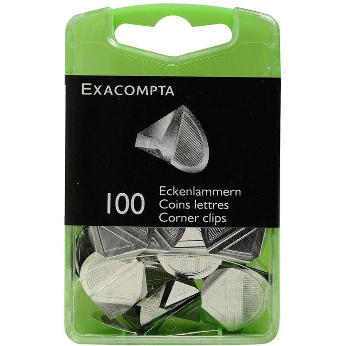 Doos met 100 stuks briefhoeken zilver