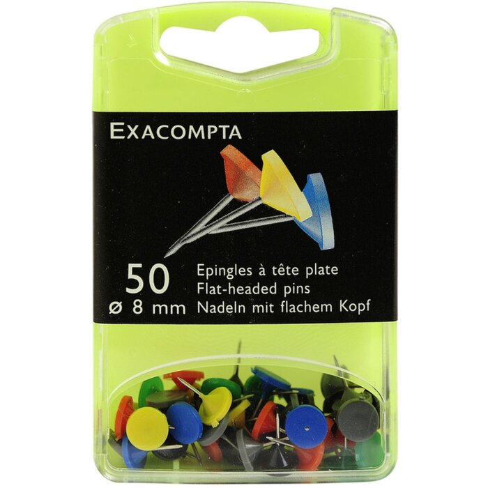 Platte naalden blisterdoos 50 stuks geassorteerde kleuren