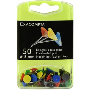 Platte naalden blisterdoos 50 stuks geassorteerde kleuren