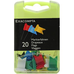 Markeervlaggen blisterdoos 20 stuks geassorteerde kleuren