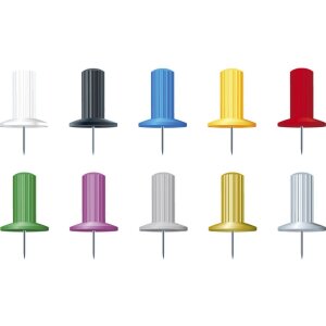 Prikbordspelden blisterverpakking 25 stuks geassorteerde kleuren