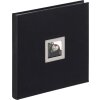 Walther Linnen fotoalbum zwart wit zwart 30x30 cm 50 zwarte paginas