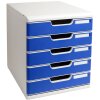 Ladebox A4+ met 5 laden lichtgrijs-blauw
