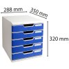Ladebox A4+ met 5 laden lichtgrijs-blauw