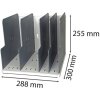 modulotop verticaal sorteersysteem met 5 verdeelschotten - lichtgrijs-muisgrijs