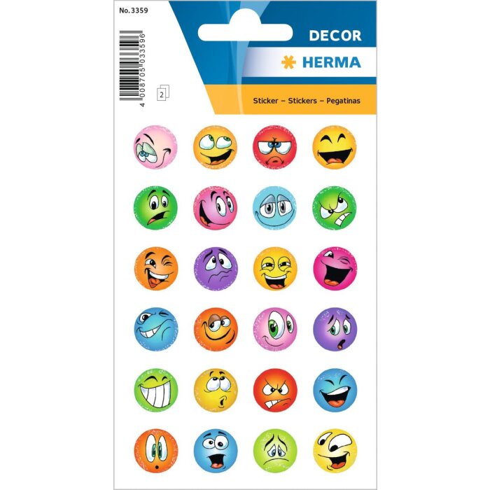 herma glimmered smily stickers decor Beloningsstickers
