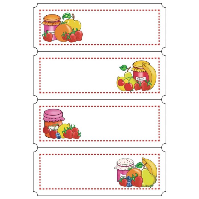 zelfklevende kleurrijke fruitstickers uit de vario-serie