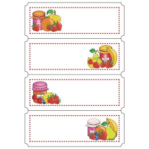 zelfklevende kleurrijke fruitstickers uit de vario-serie