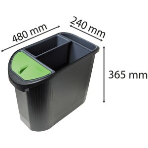 TOP LINE Eco Afvalbak Classic Zwart-Anthraciet