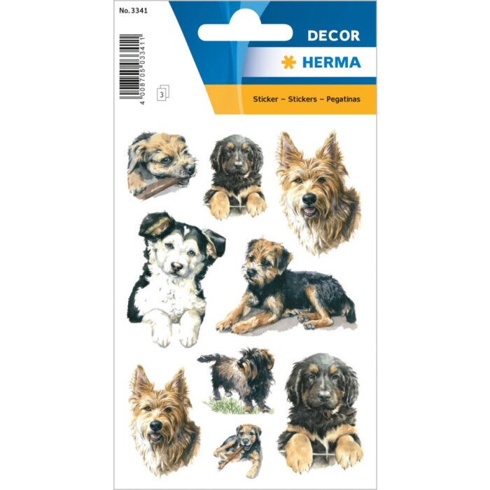 schattige hondenstickers uit de decorreeks, zelfklevend