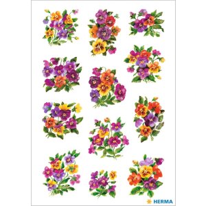 kleurrijke viooltjes stickers glinsterden van de DECOR...