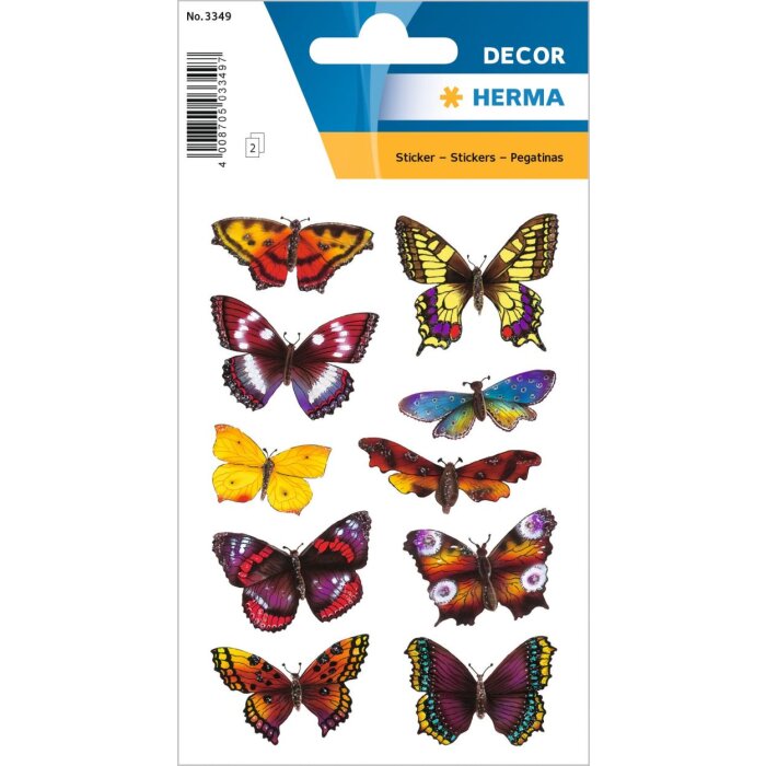 geglimmerde vlinderstickers uit de DECOR-serie