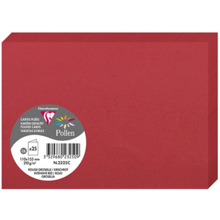 Kaart C6 Dubbel 210g Kersenrood