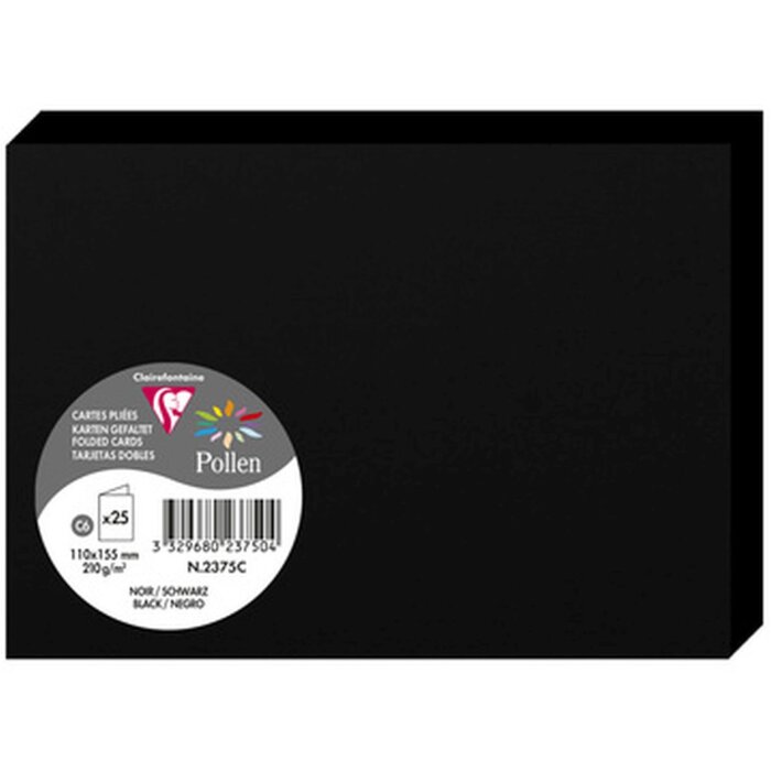 Kaart C6 dubbel 210g zwart