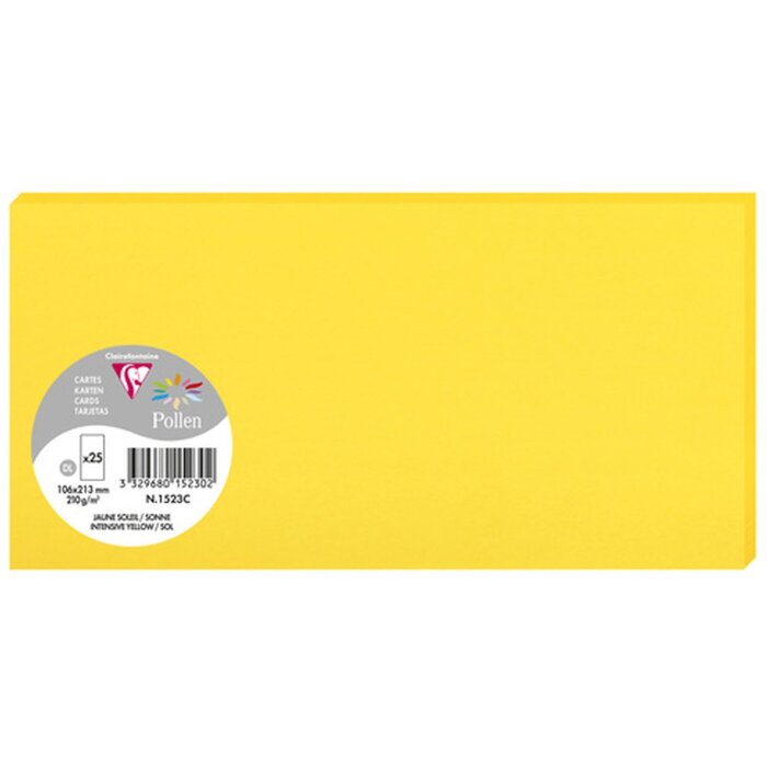 Pak 25 kaarten stuifmeel, dl 106x213mm, 210g sonne