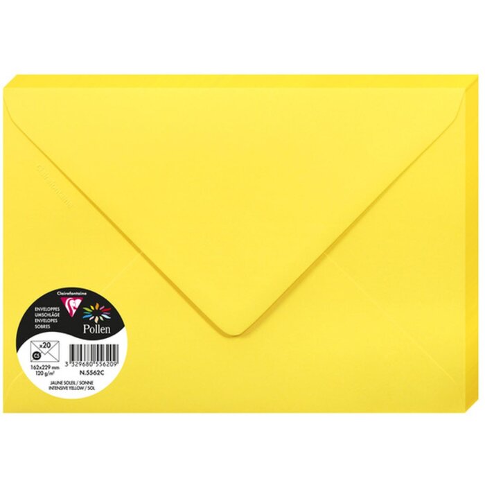 Pak 20 enveloppen stuifmeel, c5 162x229mm, 120g sonne