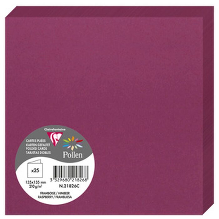 Dubbele kaart Pollen 135x135 framboos