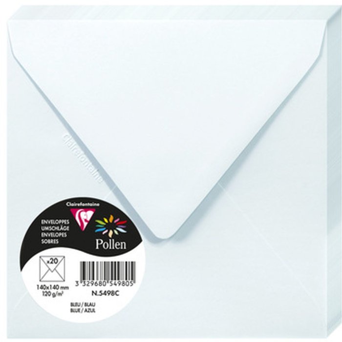 Envelop Pollen 20 stuks blauw 140x140 mm 120g