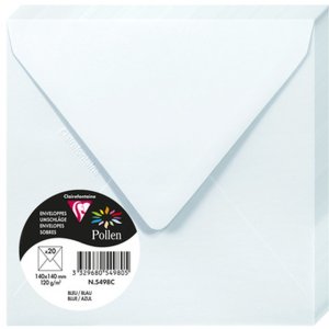Envelop Pollen 20 stuks blauw 140x140 mm 120g