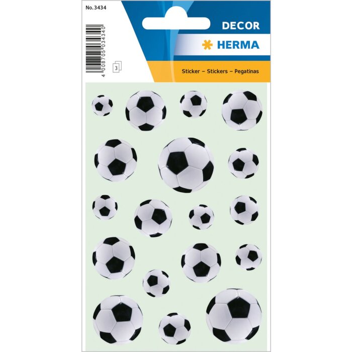 herma stickers zwart-wit voetballen DECOR serie