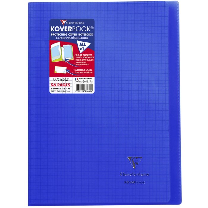Koverbook pp Clairefontaine, din a4, 48 vellen, 90g, geruit