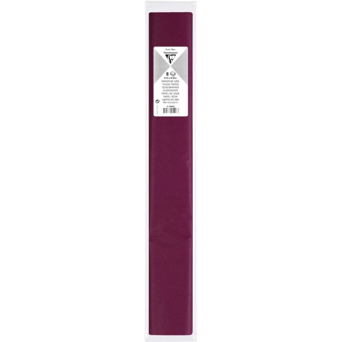 Pak tissue papier waterproof Clairefontaine, 50x75cm, 8 vellen, 18g - Boredeaux