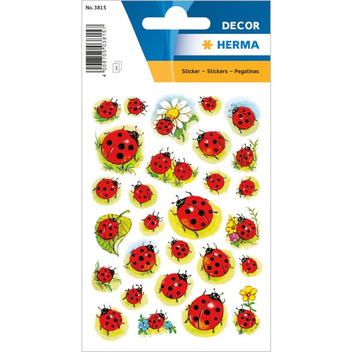 Schattige lieveheersbeestjes met bloemen bij decor