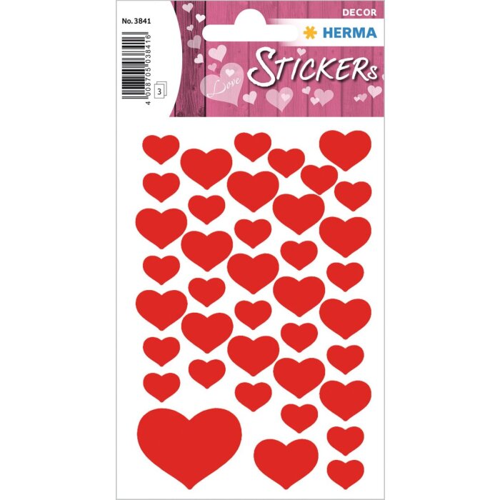 herma rode hart stickers uit de DECOR reeks