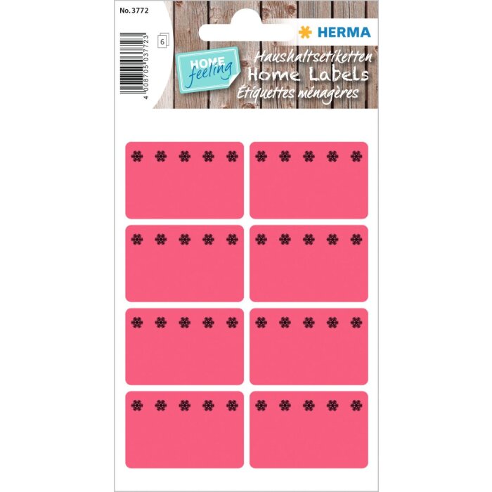 Bevroren etiketten helder rood met ijskristallen 6 vellen.