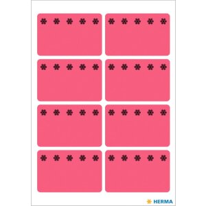 Bevroren etiketten helder rood met ijskristallen 6 vellen.