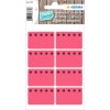 Bevroren etiketten helder rood met ijskristallen 6 vellen.
