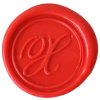 Zegel rond met houten handvat x cursief