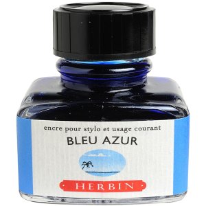 Inkt voor vulpen 30 ml azuurblauw