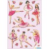 herma roze ballerina sticker met kralen oppervlak