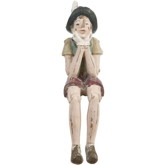 zittende pop figuur jongen 4x7x15 cm