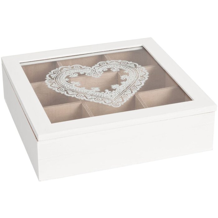 Thee caddy romantique 24x24x7 cm