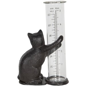 Regenmeter Cat 9x5x16 cm bruin