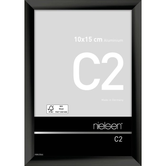 Nielsen Aluminium lijst c2 10x15 cm geanodiseerd zwart glanzend