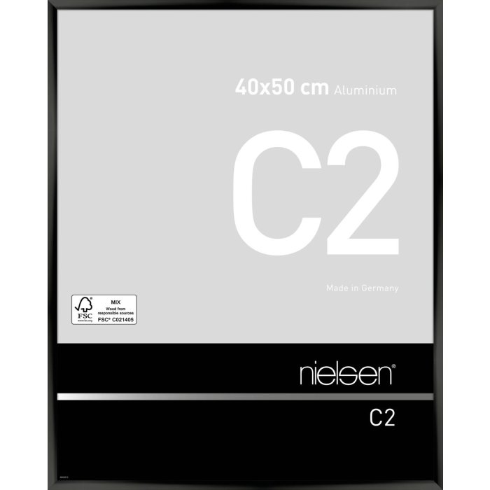 Nielsen Aluminium lijst c2 40x50 cm geanodiseerd zwart glanzend
