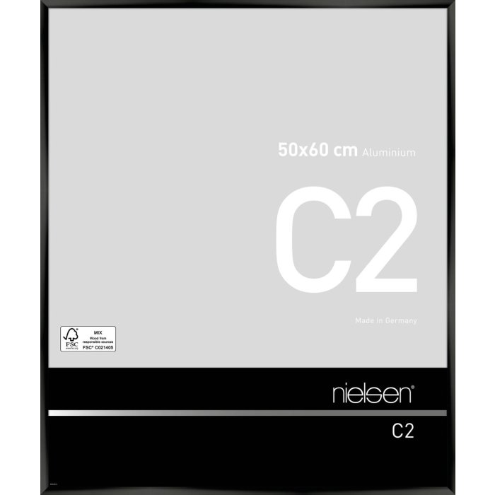 Nielsen Aluminium lijst c2 50x60 cm geanodiseerd zwart glanzend