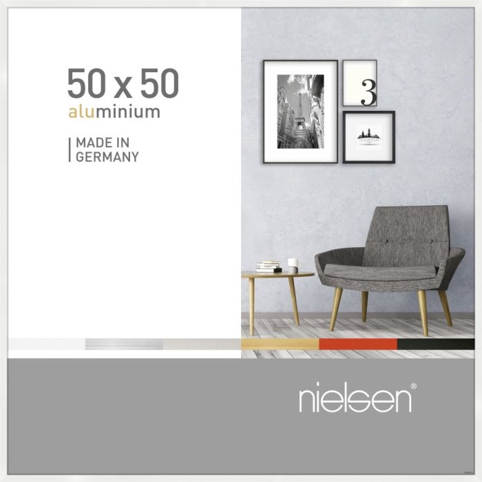 Nielsen Aluminium lijst Pixel 50x50 cm wit glanzend
