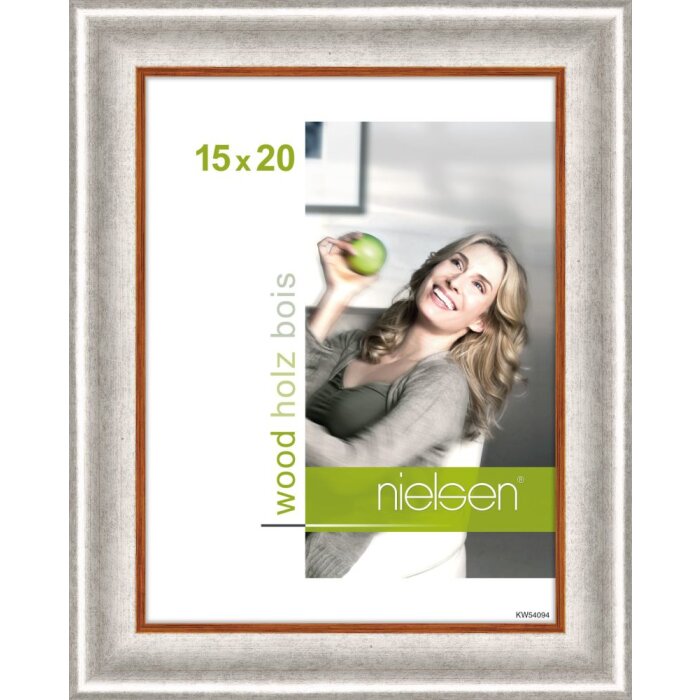 Houten lijst Derby 15x20 cm zilver